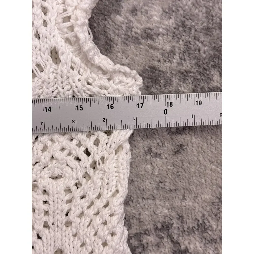 Free People Beach Top Medium Womens White Crochet Knit Resort Wear